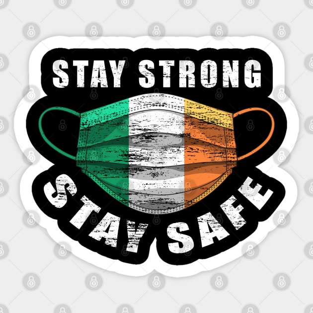Stay Strong Stay Safe Ireland Flag Mask Solidarity Awareness Sticker by creative